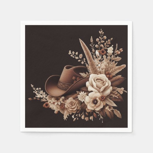 Modern Elegant Land Western- Bloemen Servet (Voorkant)