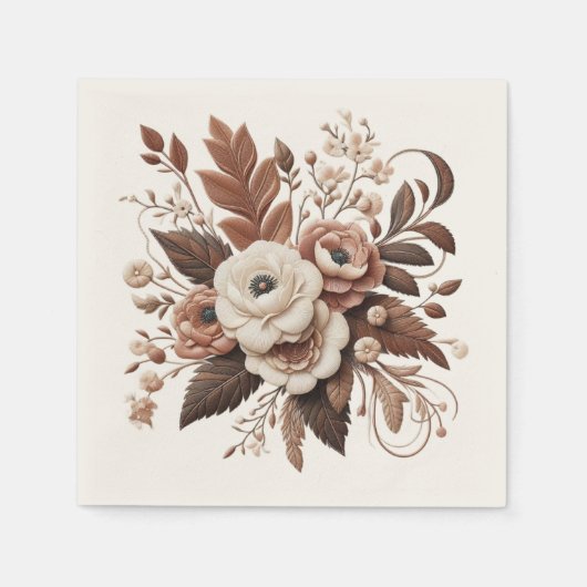 Modern Elegant Land Western- Bloemen Servet (Voorkant)