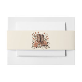 Modern Elegant Land Western- Bloemen Uitnodigingen Wikkel