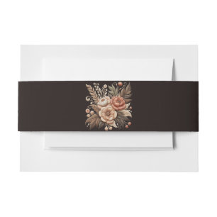 Modern Elegant Land Western- Bloemen Uitnodigingen Wikkel