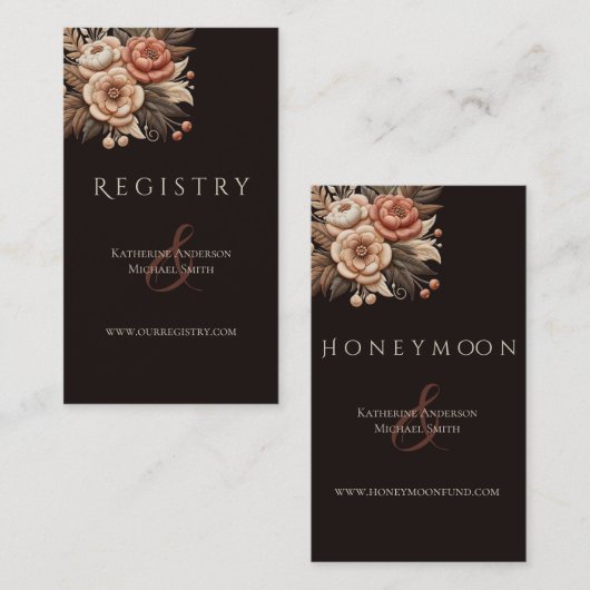 Modern Elegant Land Western- Bloemen Visitekaartje (Voorkant / Achterkant)