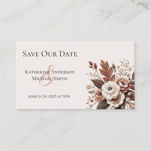 Modern Elegant Land Western- Bloemen Visitekaartje (Voorkant)