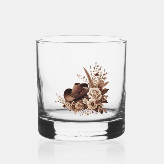 Modern Elegant Land Western- Bloemenbedrijf C Whisky Glas (Voorkant)