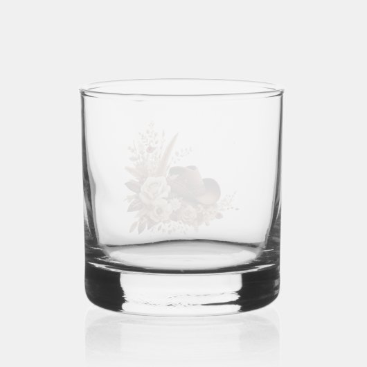 Modern Elegant Land Western- Bloemenbedrijf C Whisky Glas (Achterkant)