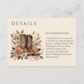 Modern Elegant Land Western- Bloemenverblijf Informatiekaartje (Achterkant)