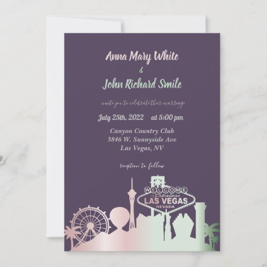 Modern Elegant Las Vegas City Skyline Kaart (Voorkant)