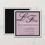 Modern & Elegant Last Fling Bachelorette Party Kaart (Voorkant / Achterkant)