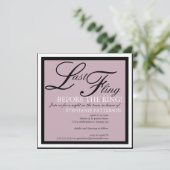 Modern & Elegant Last Fling Bachelorette Party Kaart (Staand voorkant)