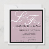 Modern & Elegant Last Fling Bachelorette Party Kaart (Voorkant)