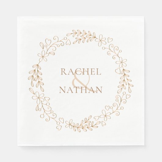 Modern Elegant Laurel Garland gepersonaliseerd Servet (Voorkant)