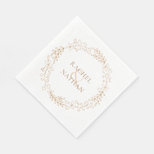 Modern Elegant Laurel Garland gepersonaliseerd Servet (Hoek)