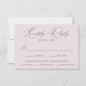 Modern Elegant Lavendel Maaltijd Keuze Bruiloft RSVP Kaartje (Voorkant)