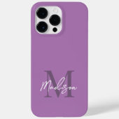 Modern Elegant Lavendel Paarse Script Monogram Case-Mate iPhone Case (Achterkant)