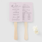 Modern Elegant Lavendel Trouwprogramma Handwaaier (Voorkant en achterkant)