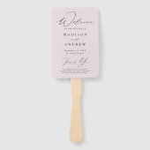 Modern Elegant Lavendel Trouwprogramma Handwaaier (Voorkant)