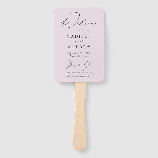 Modern Elegant Lavendel Trouwprogramma Handwaaier (Voorkant)