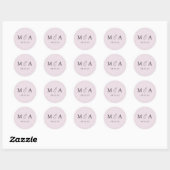 Modern Elegant Lavender Monogram Weddenschap Ronde Sticker (Vel)