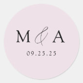 Modern Elegant Lavender Monogram Weddenschap Ronde Sticker (Voorkant)