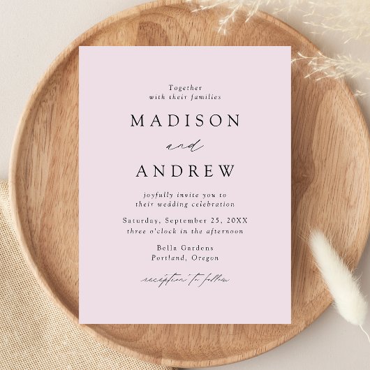 Modern Elegant Lavender Wedding Uitnodiging Briefkaart