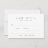 Modern elegant leafy monogram wedding RSVP kaartje (Voorkant)