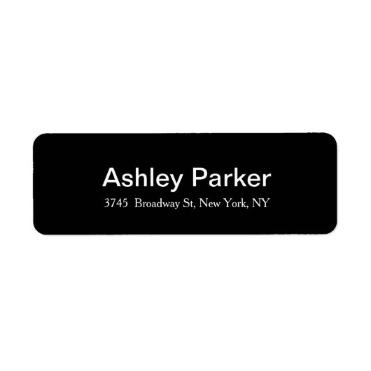 Modern Elegant Legible Zwart Stijlvol Trendy Etiket (Voorkant)