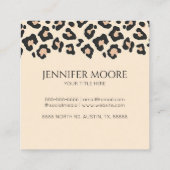 Modern Elegant Leopard Cheetah Custom Vierkante Visitekaartje (Achterkant)