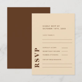 Modern Elegant Licht Beige Eenvoudige Huwelijk RSVP Kaartje