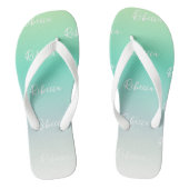 Modern Elegant Lichtblauw Turquoise Ombre Custom Teenslippers (Voetbed)