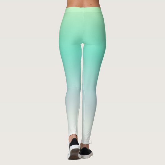 Modern Elegant Lichtblauw Turquoise Ombre Leggings (Achterkant)