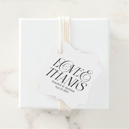 Modern Elegant Liefde en Bedankt Kalligrafie Scrip Bedankjes Labels (In situ)