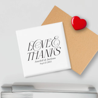 Modern Elegant Liefde en Bedankt Kalligrafie Scrip Magneet