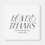 Modern Elegant Liefde en Bedankt Kalligrafie Scrip Magneet (Voorkant)