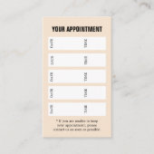 Modern Elegant Light Beige White Black Salon Afsprakenkaartje (Voorkant)