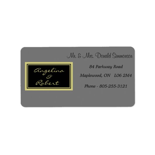 Modern elegant Light Grey and Gold Script Wedding Etiket (Voorkant)