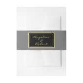 Modern elegant Light Grey & Gold Script Weddenscha Uitnodigingen Wikkel (Voorkant Voorbeeld)
