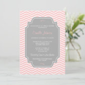 Modern Elegant Light Pink Chevron Vrijgezellenfees Kaart (Staand voorkant)