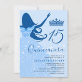 Modern Elegant Light Royal Blue Quinceanera Kaart (Voorkant)