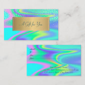 Modern elegant Lijst, Gold Confetti Holographic Kortingskaartje (Voorkant / Achterkant)