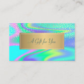 Modern elegant Lijst, Gold Confetti Holographic Kortingskaartje (Voorkant)