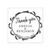 Modern Elegant Lijst Typografie Dank je bruiloft Rubberstempel (Afrduk)