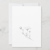 Modern Elegant Line Art Wildbloemen Floral Wedding Kaart (Achterkant)