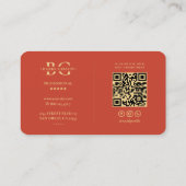 Modern Elegant Logo B Monogram Sinaasappel Visitekaartje (Achterkant)