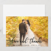 Modern Elegant Love and Bedankt | Weddenfoto (Voorkant / Achterkant)