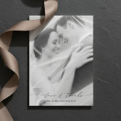 Modern Elegant Love and Thanks Photo Wedding Bedankkaart
