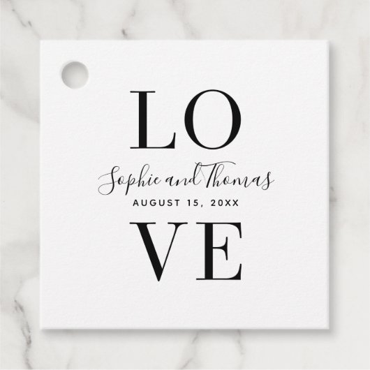 Modern Elegant Love Wedding Bedankjes Labels (Voorkant)