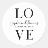Modern Elegant Love Wedding Ronde Sticker (Voorkant)