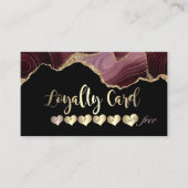 Modern Elegant, luchtig, hart Burgundy Agate Klantenkaartje (Voorkant)