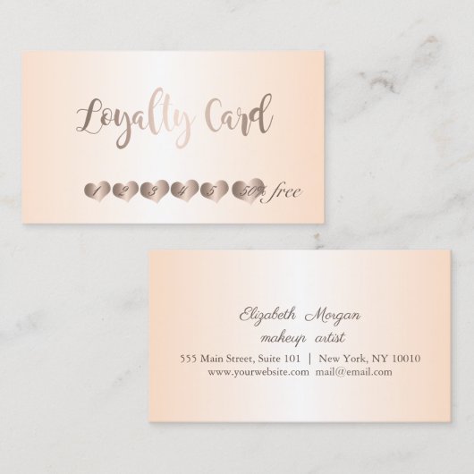 Modern Elegant, luchtig, harteloze Kaart Klantenkaartje (Voorkant / Achterkant)