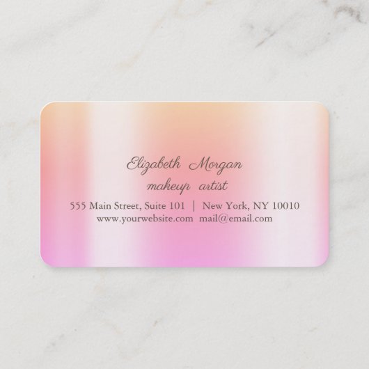 Modern Elegant, Luminous Ombre Hearts Klantenkaartje (Achterkant)