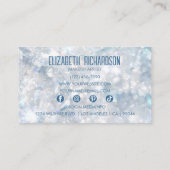 Modern Elegant Luxe Blauw Kristal Diamant Visitekaartje (Achterkant)